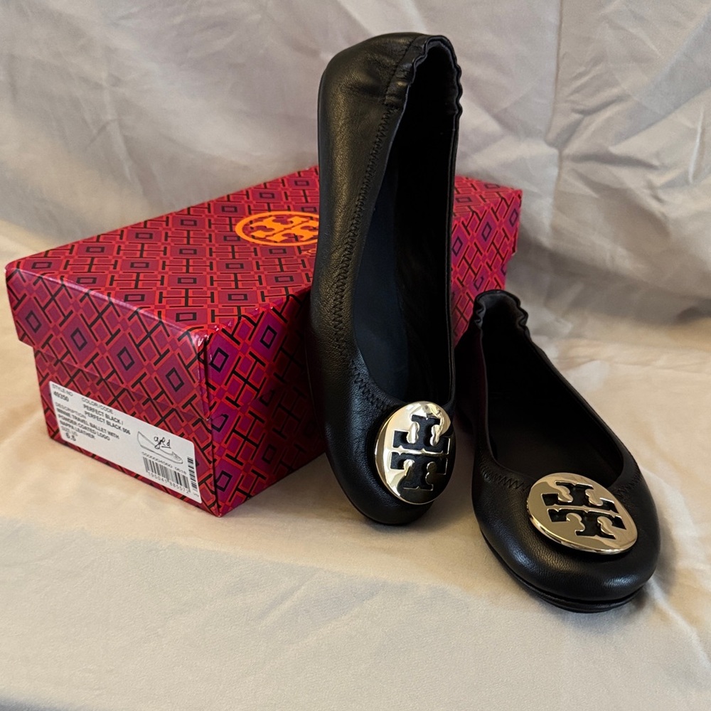 Tory Burch Minnie Travel Ballet Flats with Gold Logo